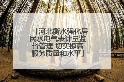 河北衡水强化居民水电气表计量监督管理 切实提高服务质量和水平